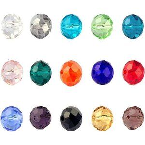 Wholesale Mix Lot 6mm Briolette Faceted Rondelle Crystal Glass Beads for Jewelry